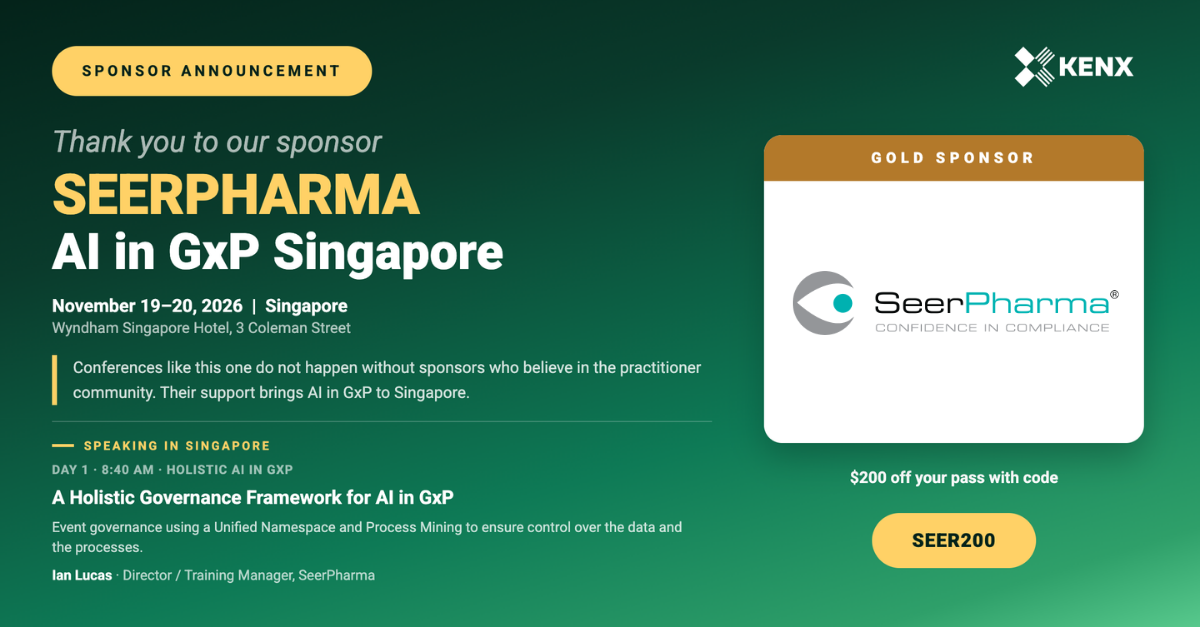 KENX AI in GxP Singapore SeerPharma Gold Sponsor