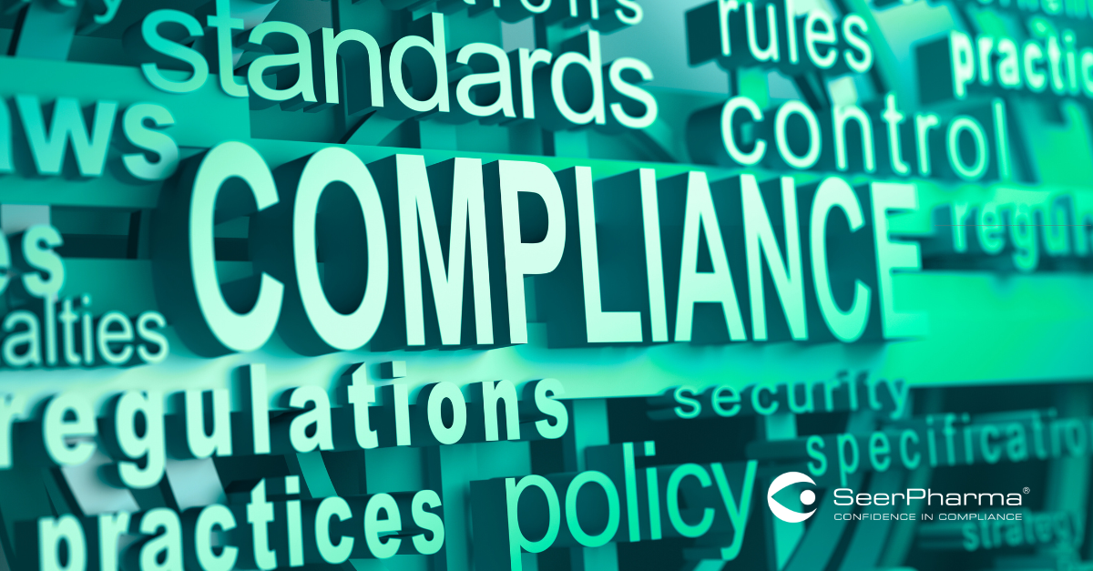 Compliance concept with related words including regulations standards policy rules control practices security specification