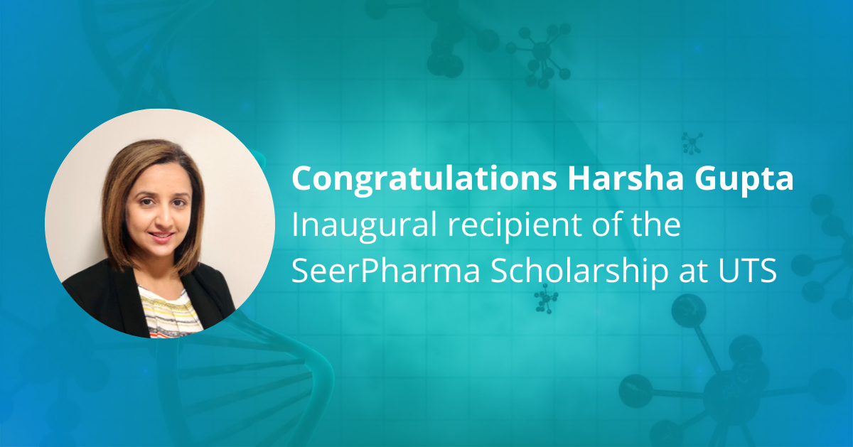 Harsha Gupta Inaugural recipient of SeerPharma Scholarship