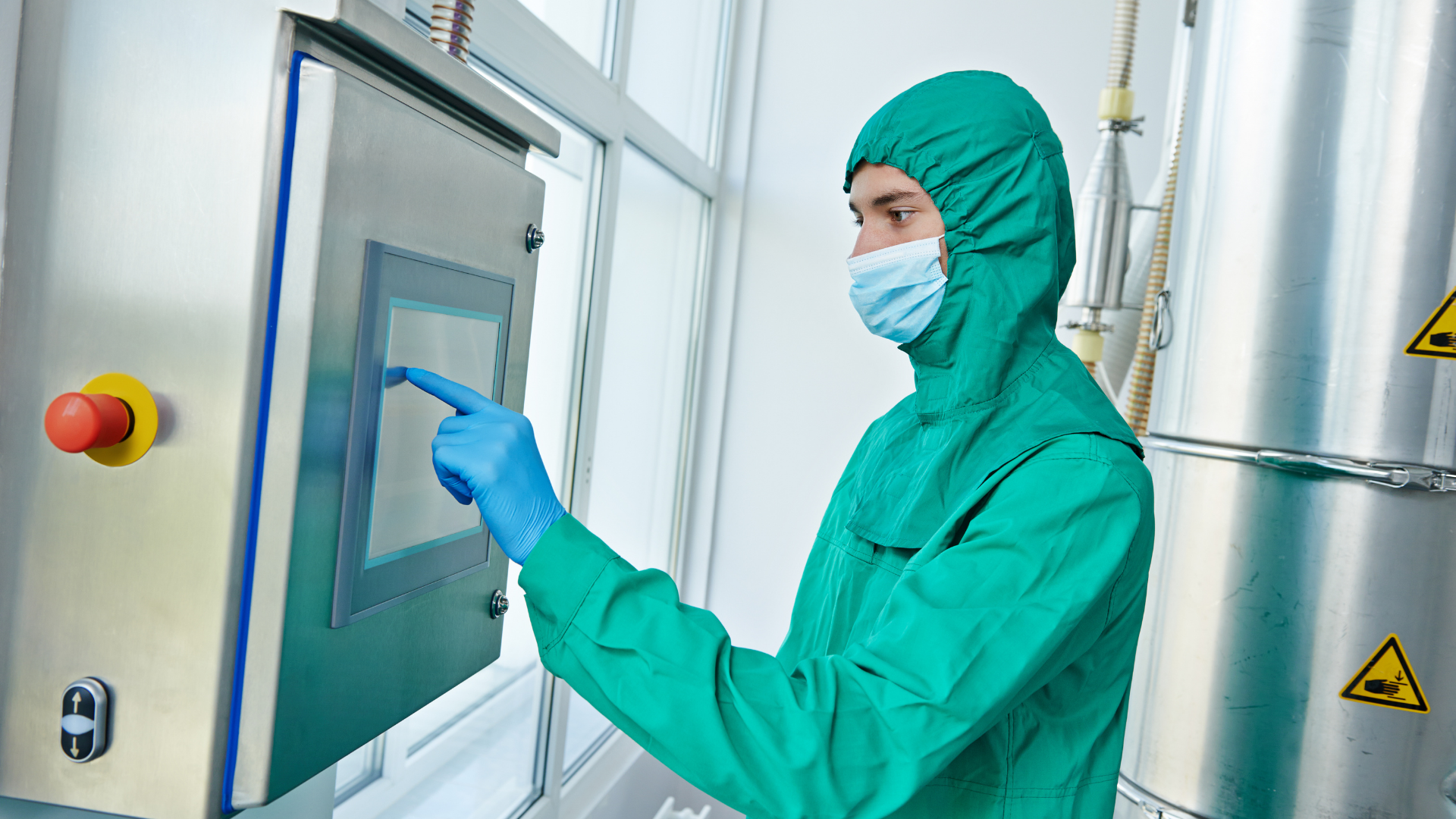 Operator using Manufacturing Shop Floor Computer