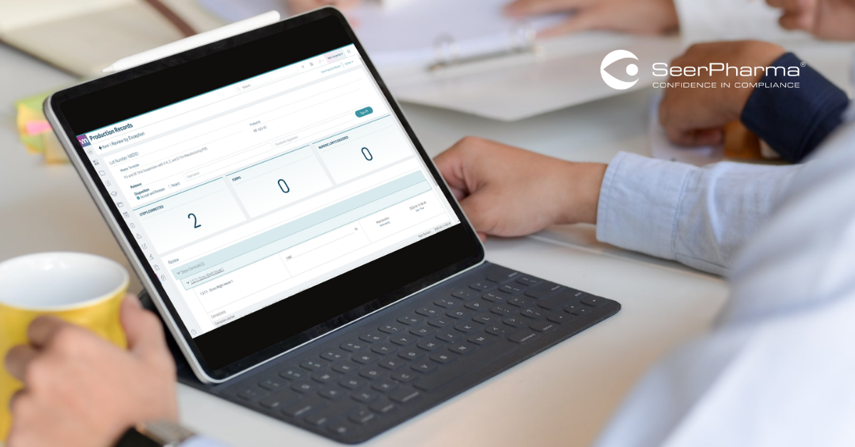 Production record under internal audit review on a mobile device