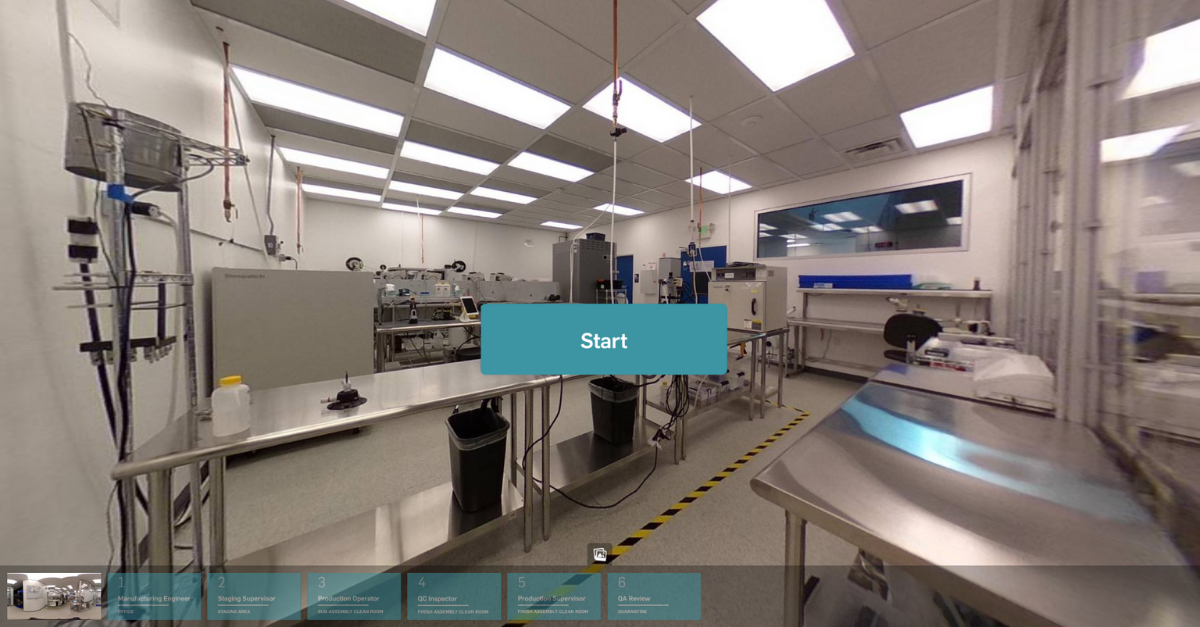 Virtual Manufacturing Environment with Start Button